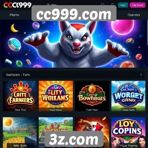 Variedade de jogos disponíveis em cc999.com